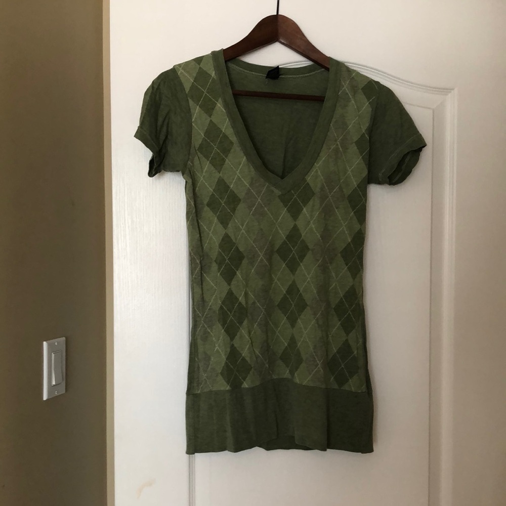 Alternative Green Fitted Ribbed Short Sleeve Tee
